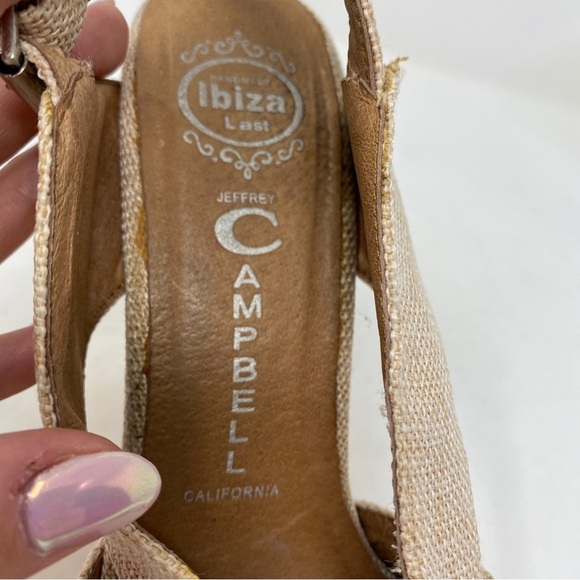 Jeffrey Campbell 10 Mariel Wedge Platform Heels Beige Neutral Open Toe - Picture 8 of 10